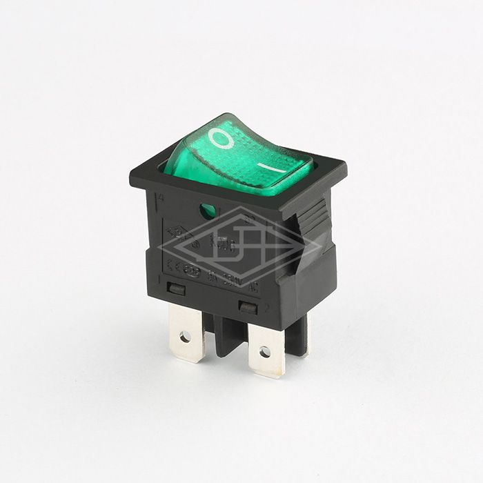 KCD6 4 pins DP-ST black green on off rocker switch