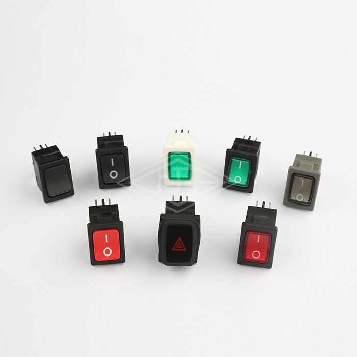 KCD6 4 pins DP-ST black green on off rocker switch