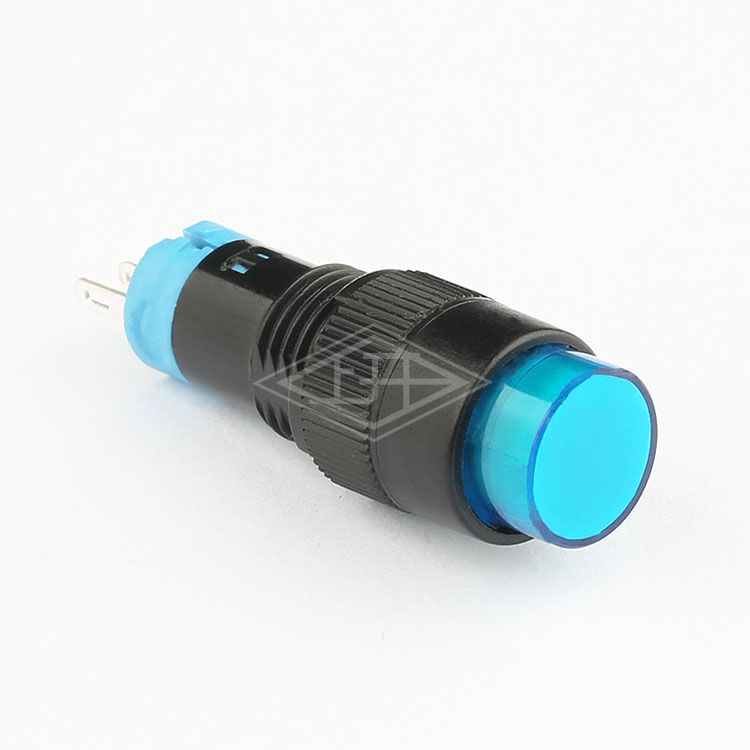 10mm push button switch 3 pins 1no1nc push button switch latching blue round electronic push button switch