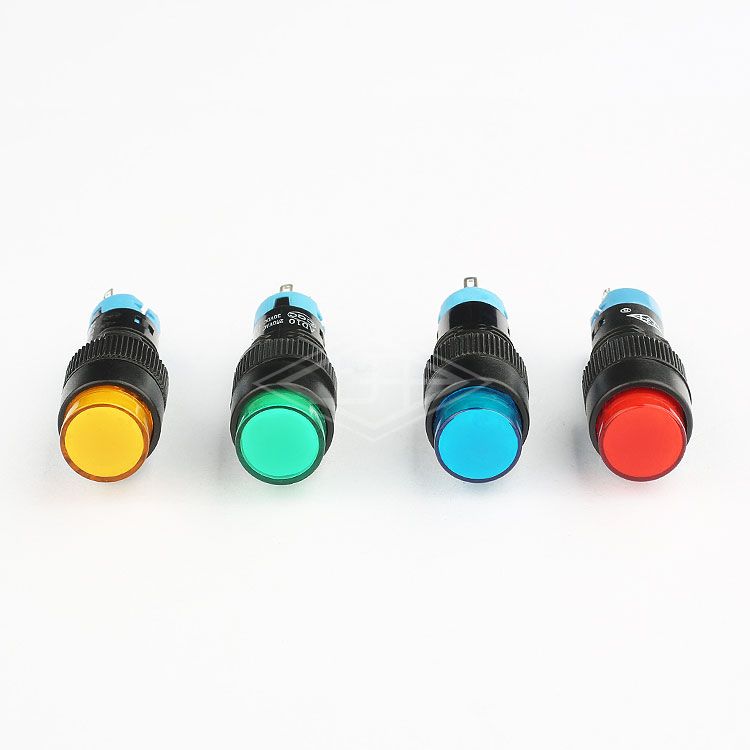 10mm push button switch 3 pins 1no1nc push button switch latching blue round electronic push button switch