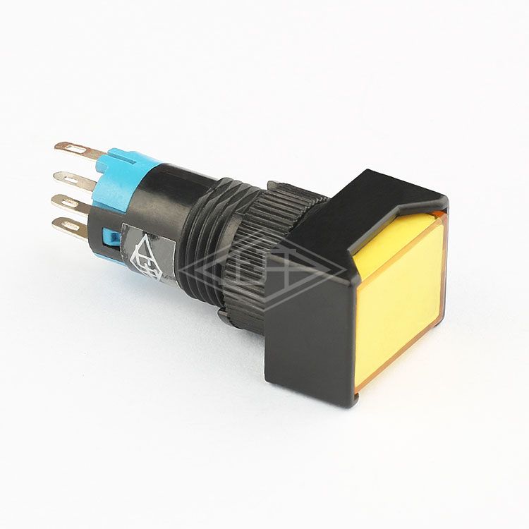 12mm 5 pins push button switch illuminated douple pole push button switch latching yellow push button switch