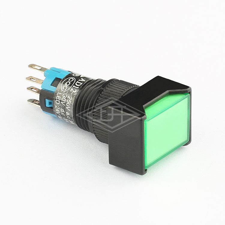 12mm 8 pin push button switch illuminated latching push button switch rectangular green led lighted push button switch