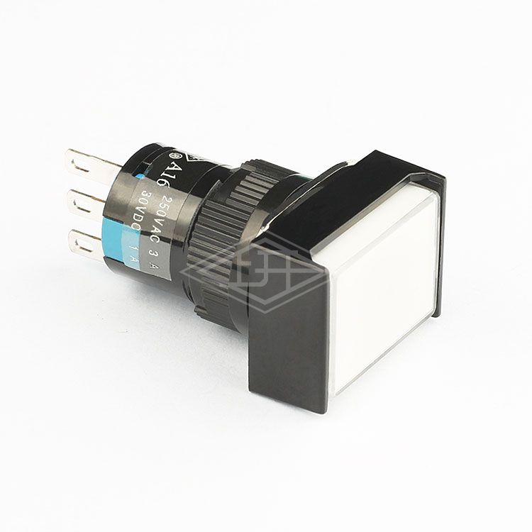 16mm 3pin push button switch momentary single pole push button switch rectangle white push button switch