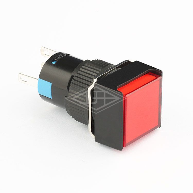 16mm 5pin push button switch self locking led indicator push button switch red square push button switch