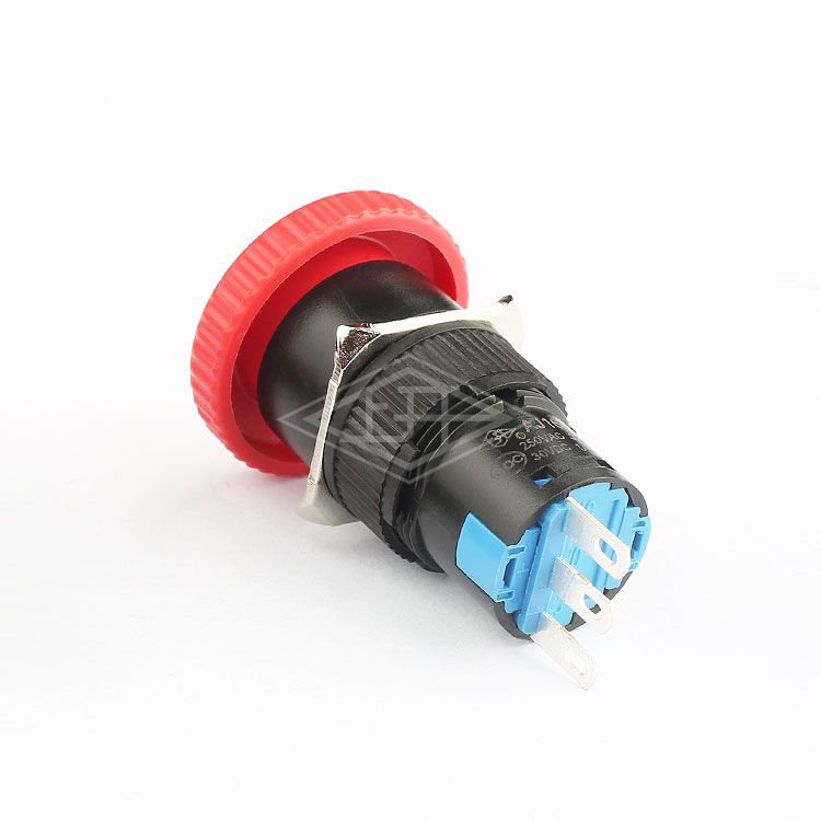 AJ16 16mm Single pole Alternate Emergency Stop Push Button Rotary Switch