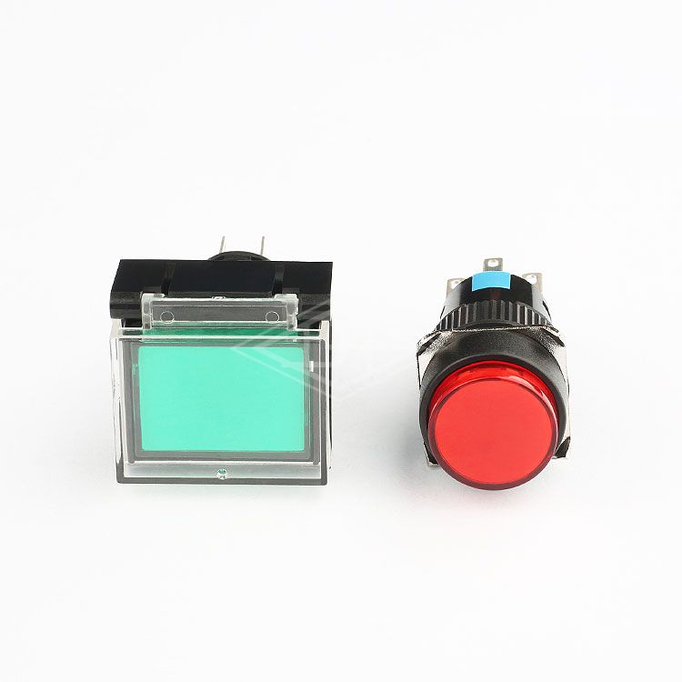 16mm 5pin push button switch illuminated self locking push button switch single pole round red push button switch