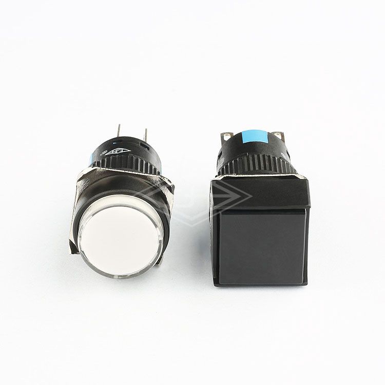 16mm 6pin push button switch square self locking double poles push button switch black square push button switch