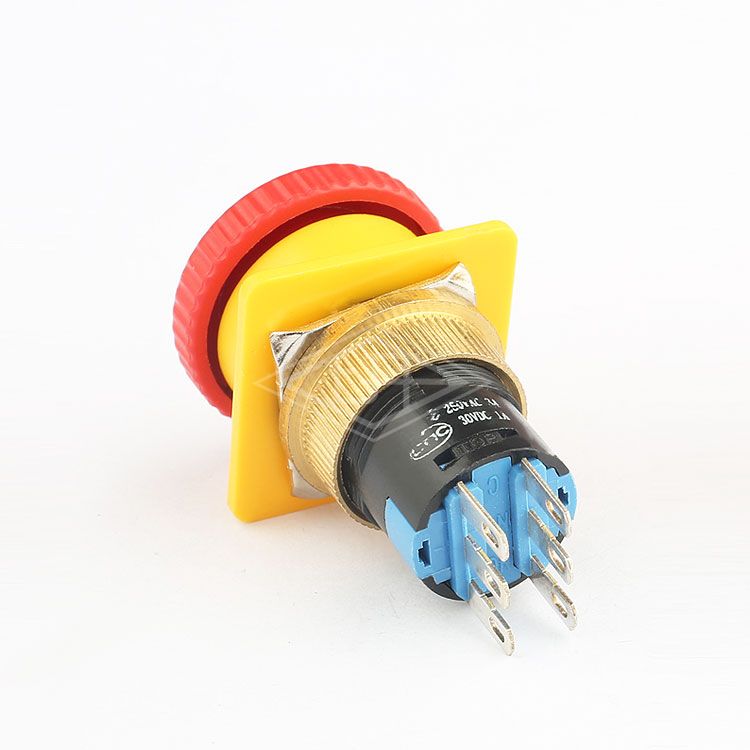 High quality and safety  AJ16 6Pin 250V 16mm  emergency stop rotary switch