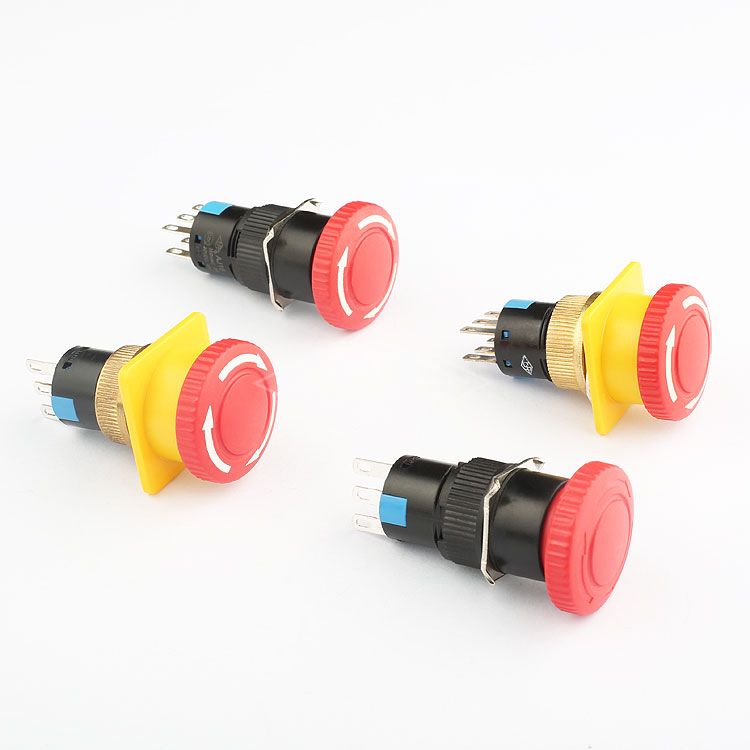 AJ16 Hot Sale 16mm IP44 Self-locking Emergency Stop Push Rotary Switch