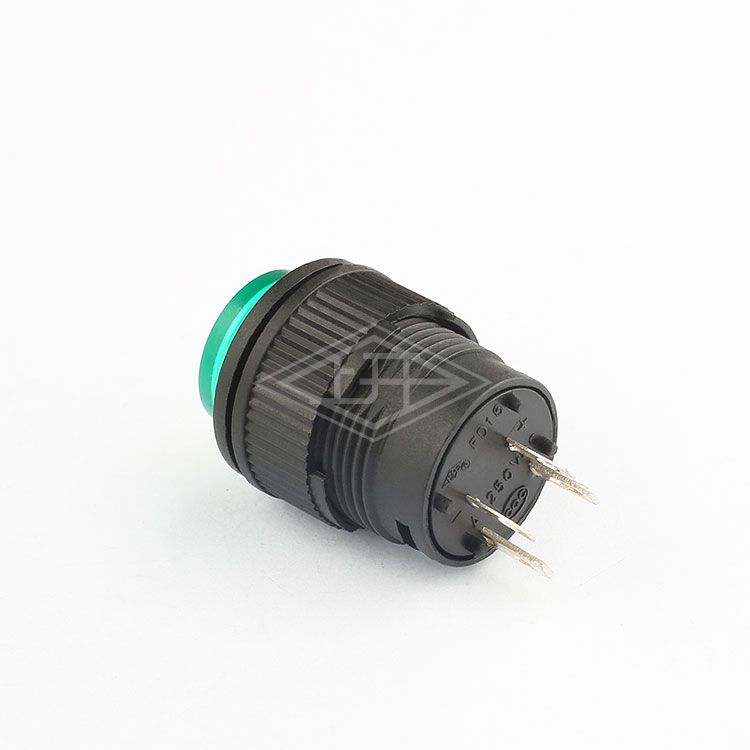 16mm 1a 250vac pushbutton switch illuminated self locking push button switch round green led lighted push button switch