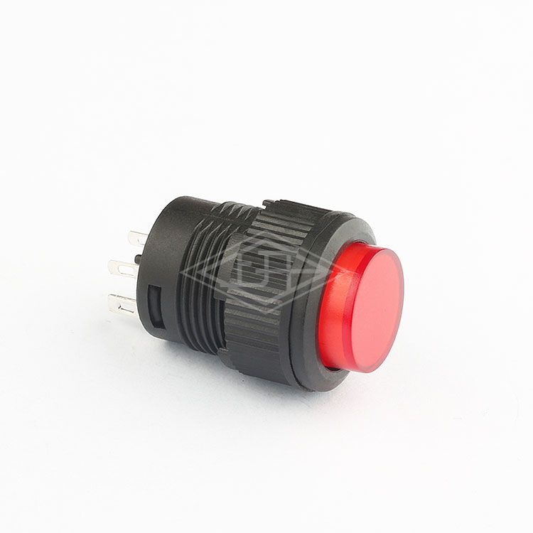 16mm round panel pushbutton switch mechanical led light push button switch 1a 250vac pushbutton switch