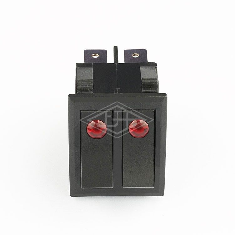 KCD1 DP-DT 6 pins red illuminated  rocker switch