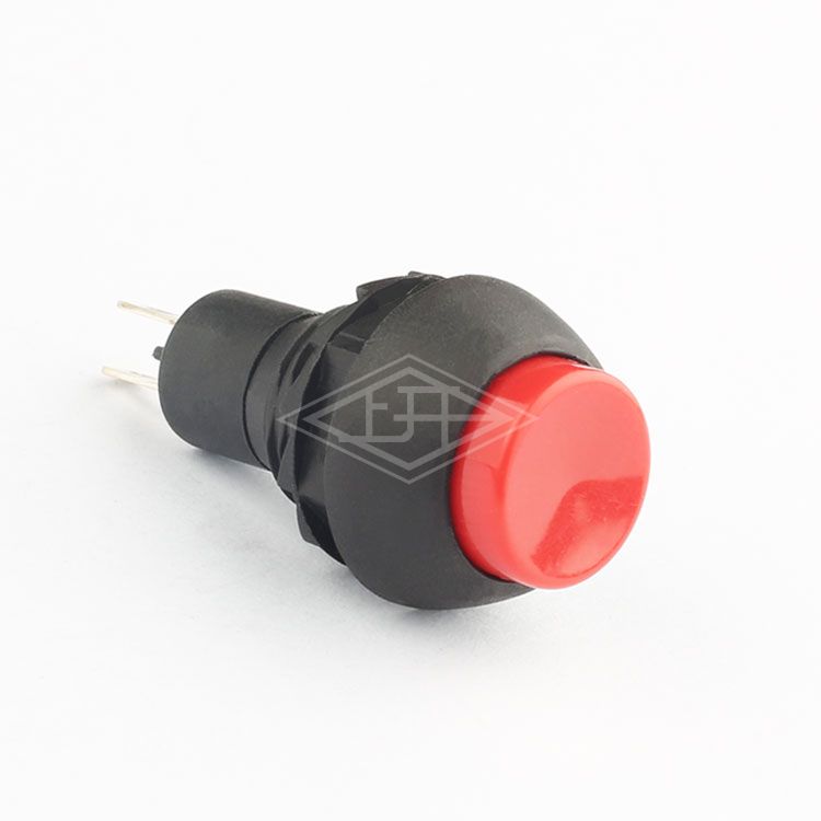 12mm 2 pin push button switch spst normal on push button switch self locking screw thread red electrical 1a 250vac 1e4 push button switch