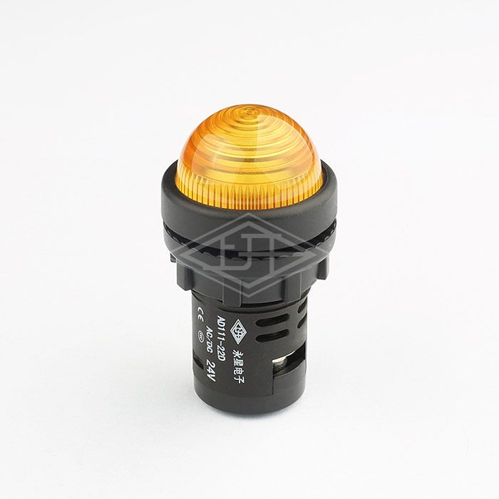 yellow 22mm pilot lamp illuminating or flashy indicator light