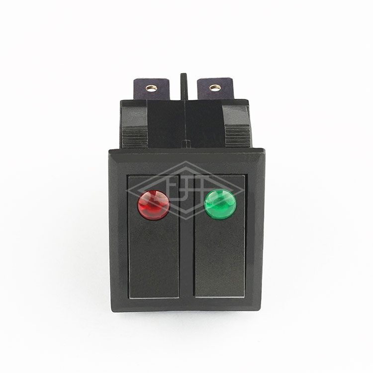 KCD1 DP-DT red and green illuminated  waterproof cover rocker switch