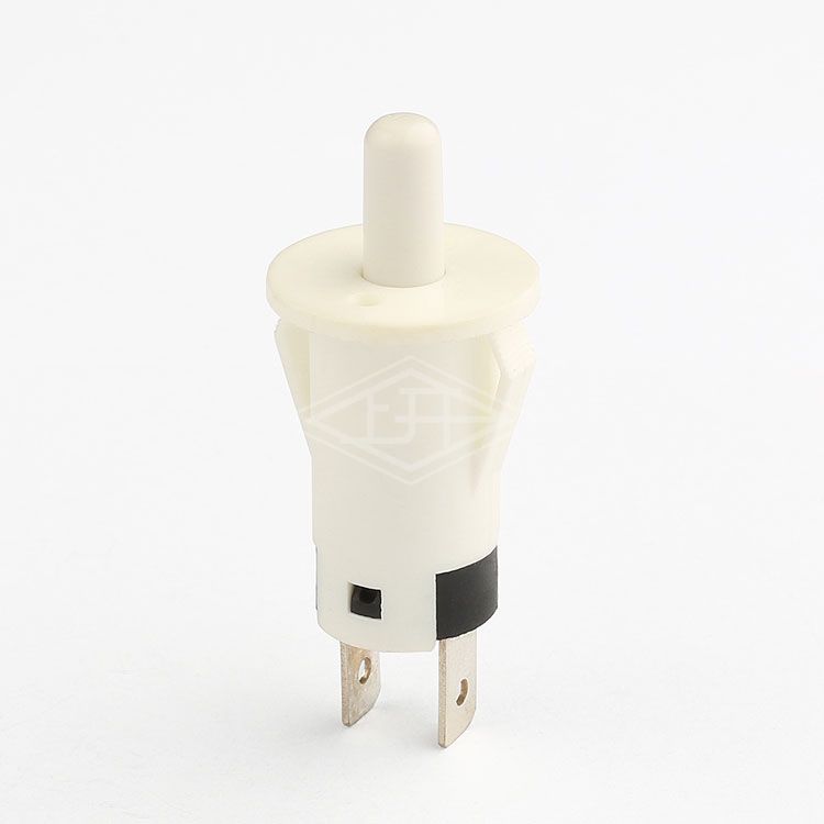 2 pin push button switch 12mm 1A 250vac mini switch push button plastic normal on pushbutton switch for refrigerator door 10mm button white switch snap in