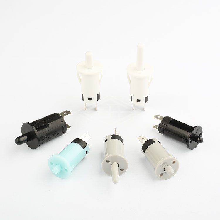 2 pin push button switch 12mm 1A 250vac mini switch push button plastic normal on pushbutton switch for refrigerator door 10mm button white switch snap in