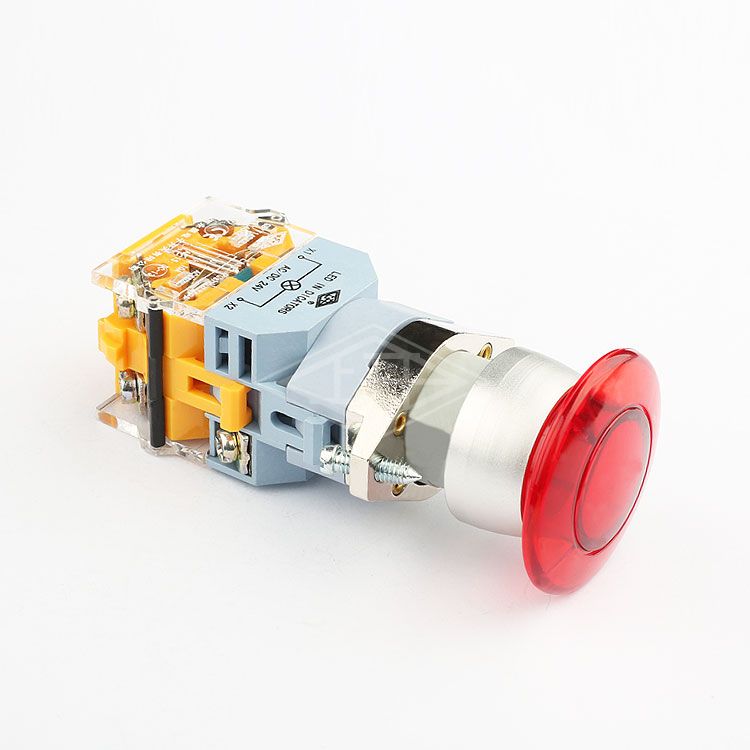 22mm push button switch latching 1no1nc push button switch led light snap action 10a 660v red light switch push button