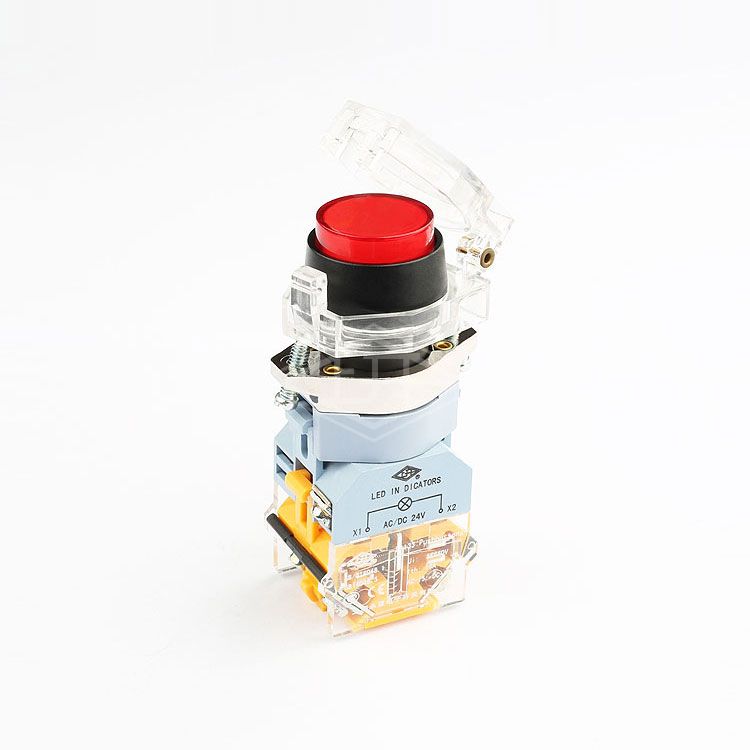 22mm momentary push button switch led light snap action 10a 660v mushroom red light switch push button