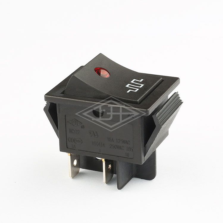 KCD2 4pins DPST red luminous point rocker switch