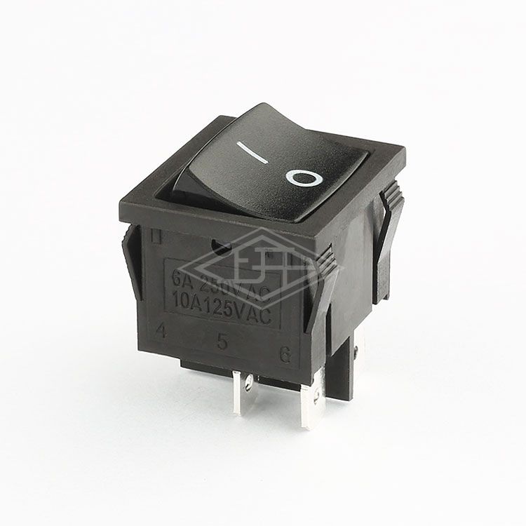 KCD5 DP-ST 4 pins on off  momentary black Rocker Switch