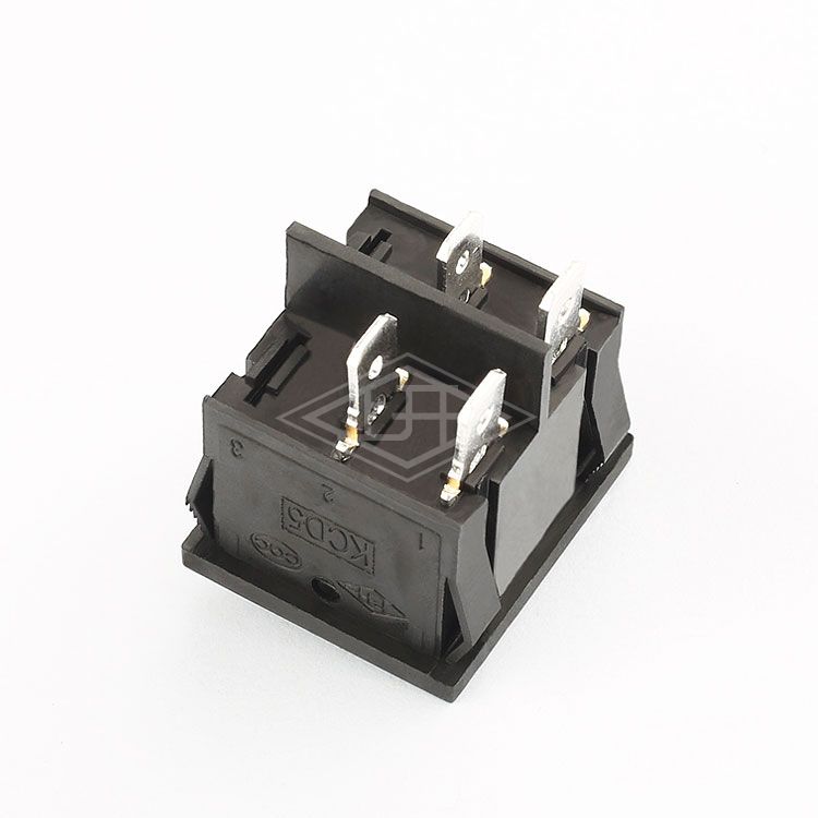 KCD5 DP-ST 4 pins on off  momentary black Rocker Switch