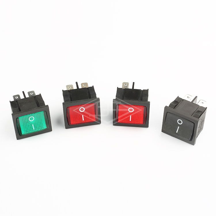 KCD5 DP-ST 4 pins on off  momentary black Rocker Switch
