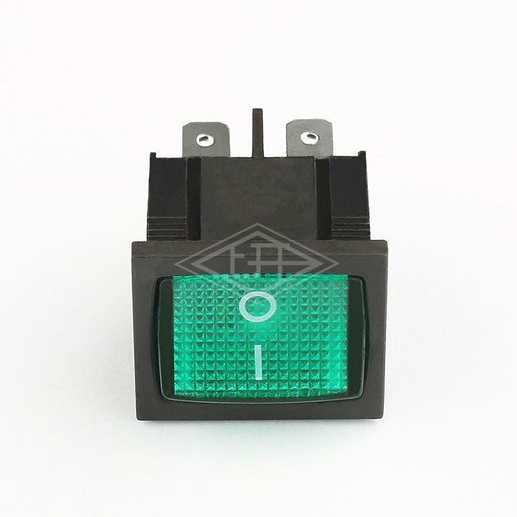 KCD5 Green DP-DT 6 pin on off on illuminated Rocker switch