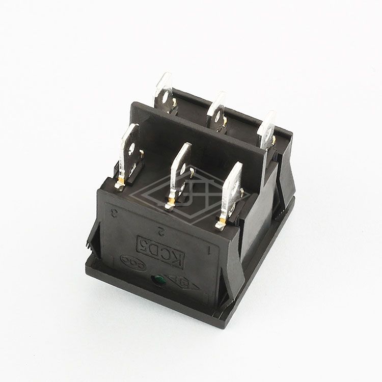 KCD5 Green DP-DT 6 pin on off on illuminated Rocker switch