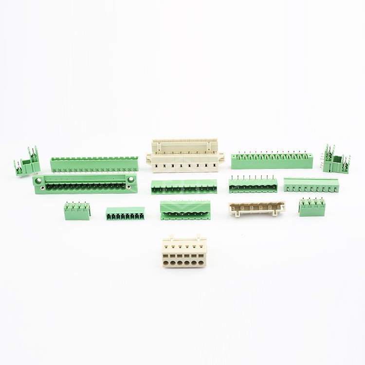 Factory direct sales 5.0mm 5.08mm plastic male terminal block connector green