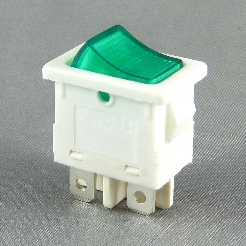 KCD6 4 pins green white on off rocker switch