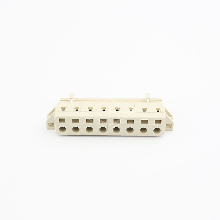 YE 5mm 5.08mm 8 pin 16A 300V AC white plastic terminal block