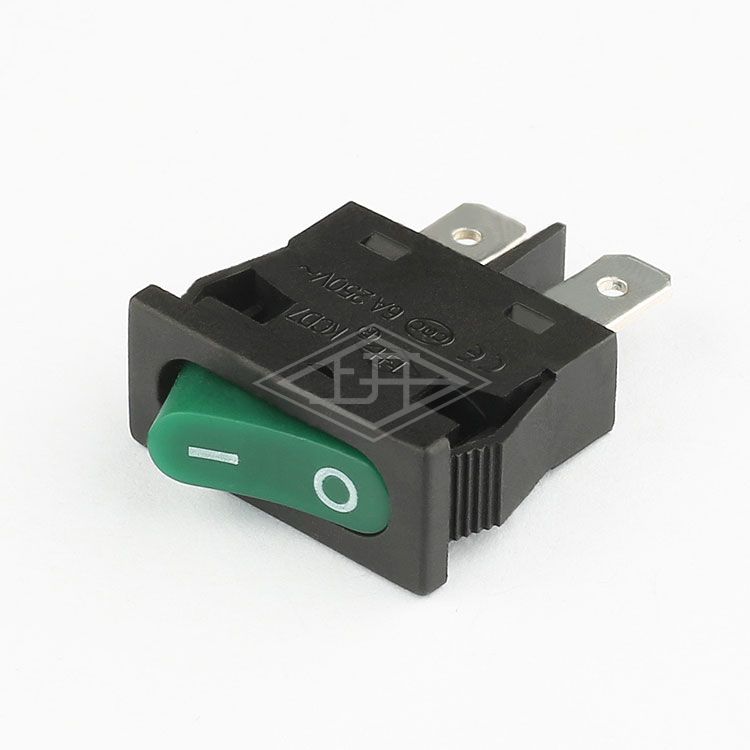 KCD7 2 pins on-off waterproof  black green Rocker Switch