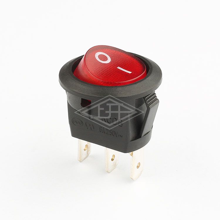 KCD8 3 pins red round on off rocker switch