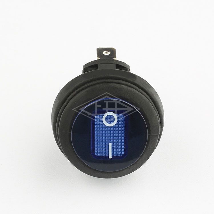 KCD8 3 pins waterproof on off  blue illuminated rocker switch