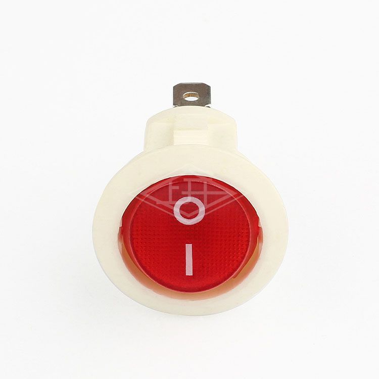 KCD8 3pin on off white red round rocker switch
