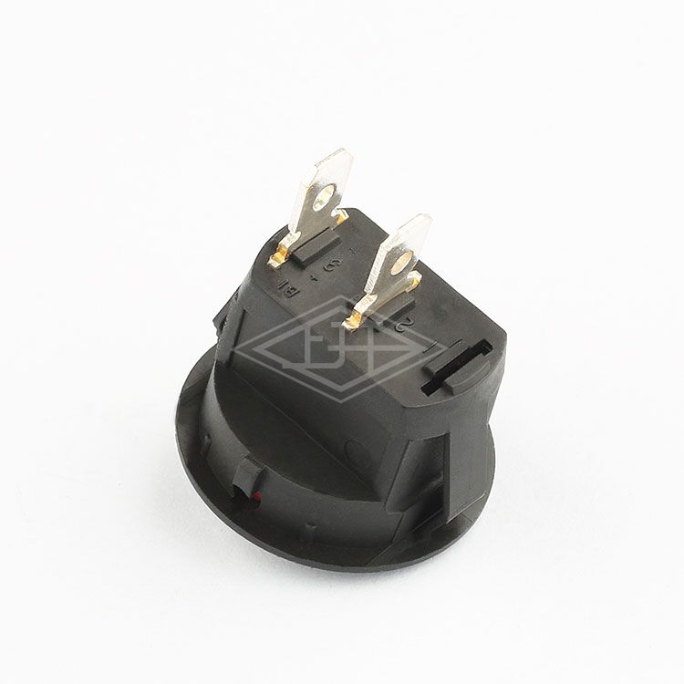 KCD8 SPST illuminated round on off green rocker switch