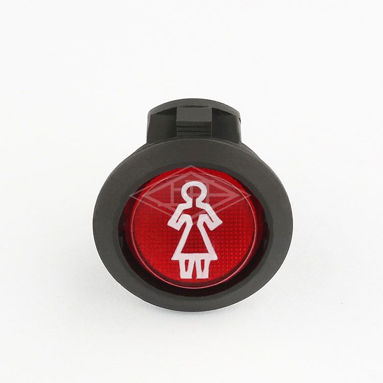 KCD8 SPST illuminated on off 2 pins red round rocker switch