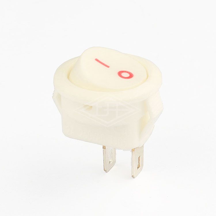 KCD10 on off 2 pins white round Rocker Switch