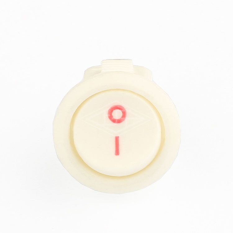 KCD10 on off 2 pins white round Rocker Switch