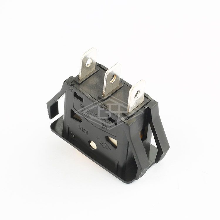 KCD1 yellow Arc-shaped actuator 3 pins SPTT rocker switch