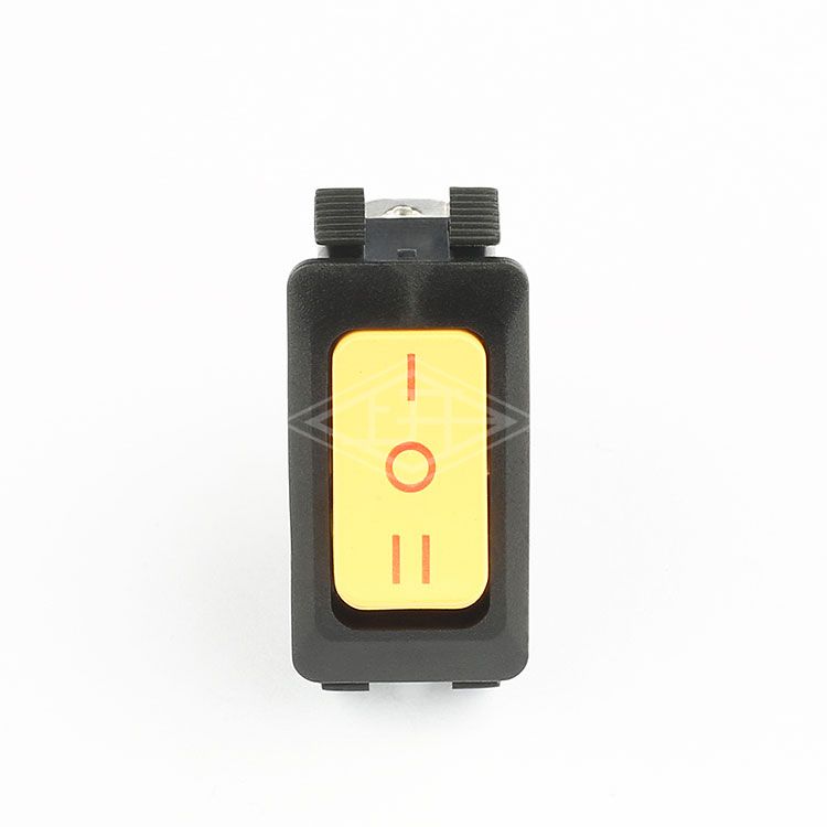 KCD1 yellow Arc-shaped actuator 3 pins SPTT rocker switch