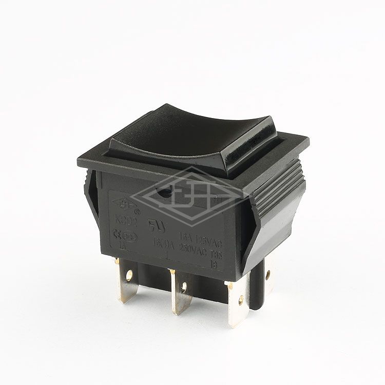 KCD2 black DPTT on off on momentary rocker switch