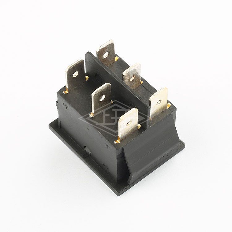 KCD2 black DPTT on off on momentary rocker switch