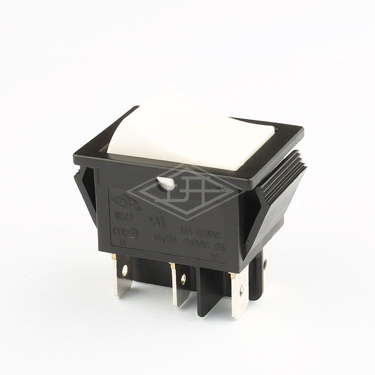 KCD2 DPDT 6 pins on off white rocker switch