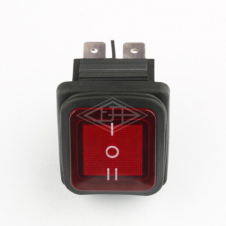 KCD2 DPDT 6 pins waterproof illuminated red rocker switch