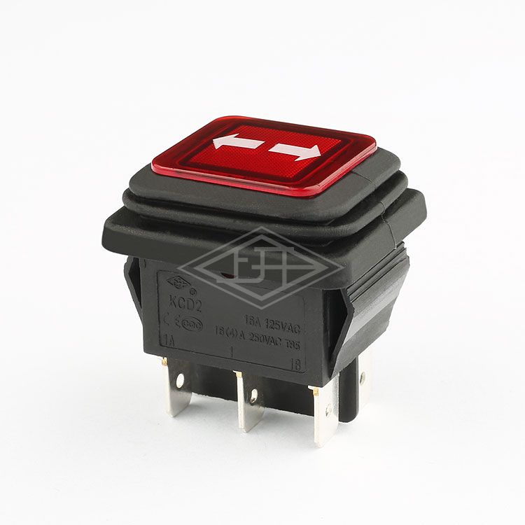 KCD2 DPDT illuminated momentary waterproof rocker switch