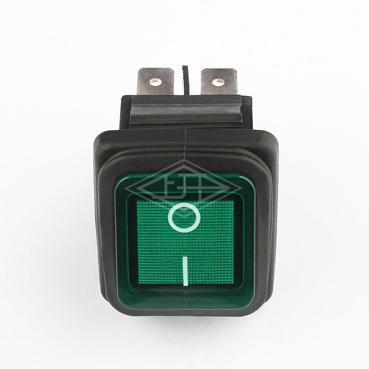 KCD2 DPST 4 pins green illuminated waterproof rocker switch