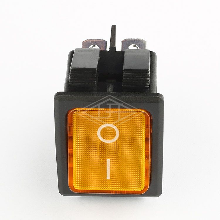 KCD2 DPST 4 pins yellow illuminated waterproof rocker switch