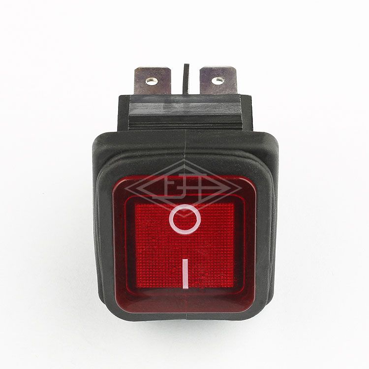 KCD2 DPST 4 pins red illuminated momentary waterproof rocker switch